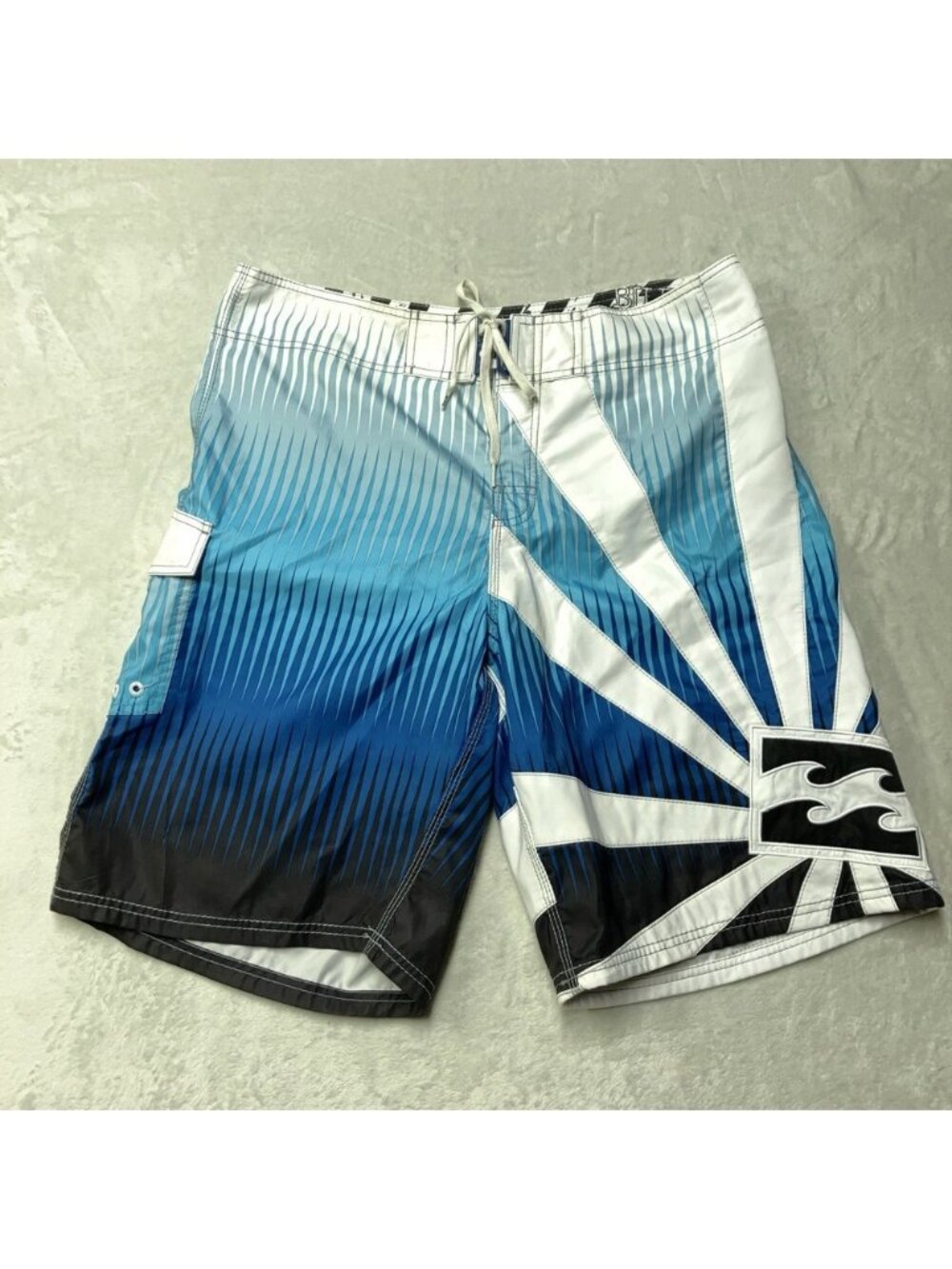 Y2K Billabong Board Rising Sun Board Shorts Blue White Andy‎ Irons Mens 36